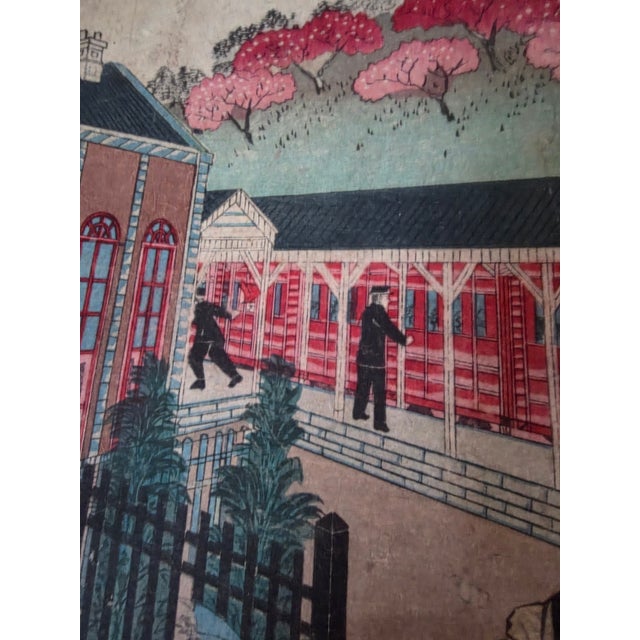 Shimbashi Station Meiji Era Utagawa School Hiroshigi For Sale - Image 11 of 17