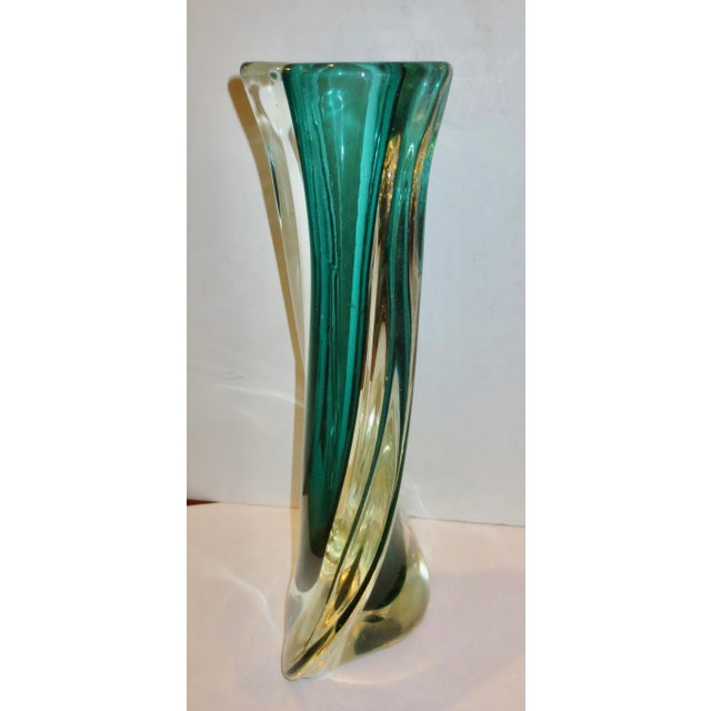 Mid-Century Modern Vintage Murano Seguso Art Glass Vase Circa 1980s' For Sale - Image 3 of 7