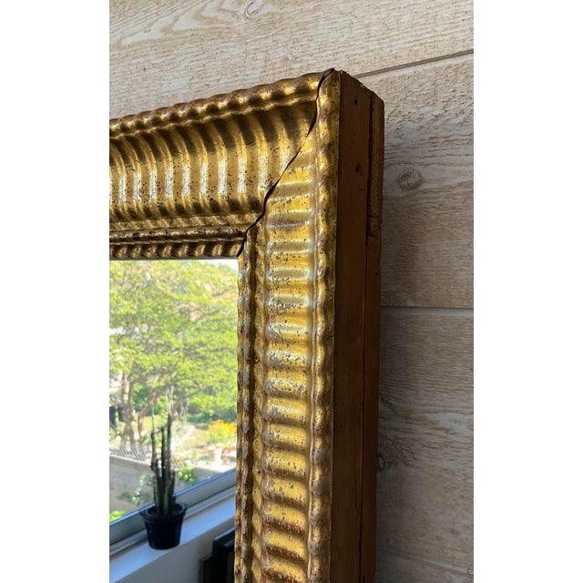 Antique French Giltwood Mirror with Original Glass, 1850 For Sale - Image 6 of 9