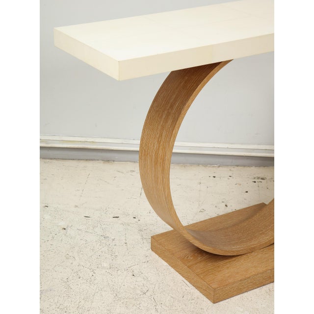 Not Yet Made - Made To Order Bespoke Sculptural Cerused Oak and Parchment Console For Sale - Image 5 of 10