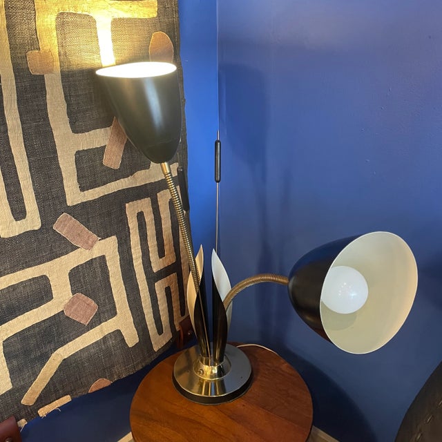 Vintage Gooseneck Calla Lily Lamp For Sale - Image 4 of 11