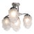 Art Deco Skyscraper-Style Nickeled Bronze & Frosted Glass 4-Arm Chandelier For Sale