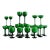 1960s Carlo Moretti Italian Green Cased Glasses- Set of 36 For Sale