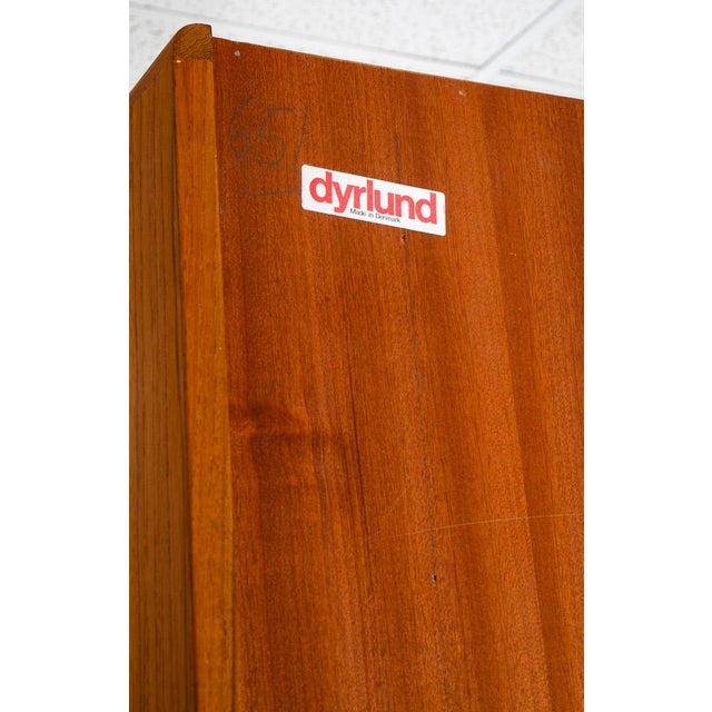 1960s Mid Century Danish Cabinet Dyrlund Teak Compact Storage Tambour Doors Shelving For Sale - Image 11 of 12
