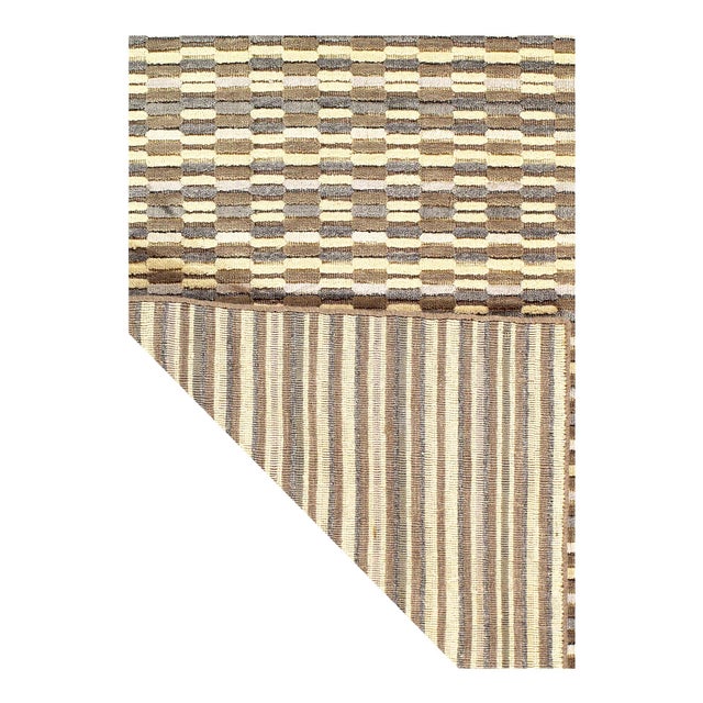 Contemporary Pasargad DC Modern Earth-Tone Hand-Made Bamboo Silk Indo Rug For Sale - Image 3 of 3