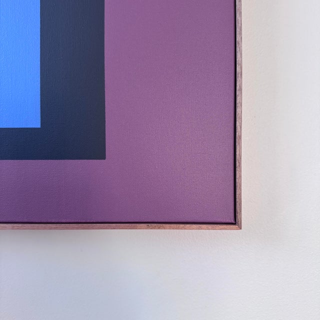 Acrylic on canvas with natural wood frame.