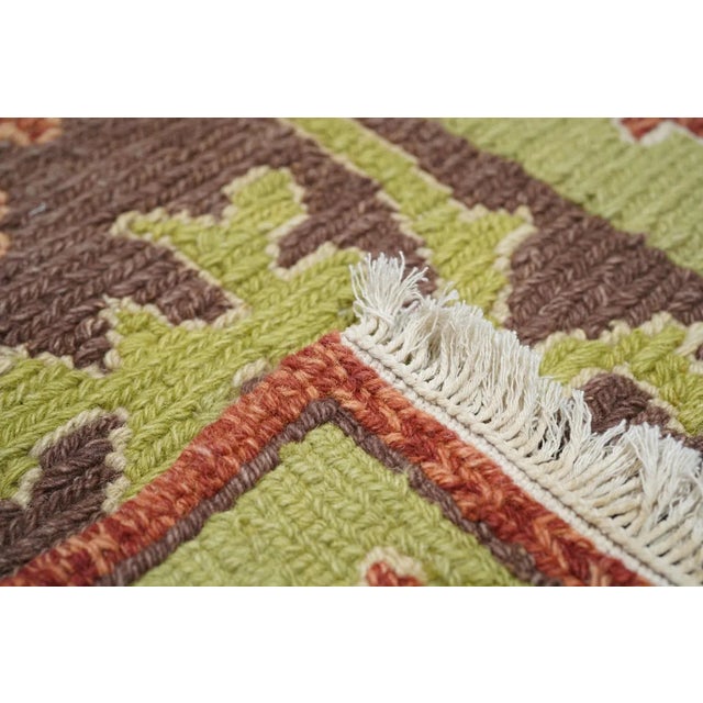 Green Sumak Rug 4'1'' X 5'11'' For Sale - Image 8 of 12