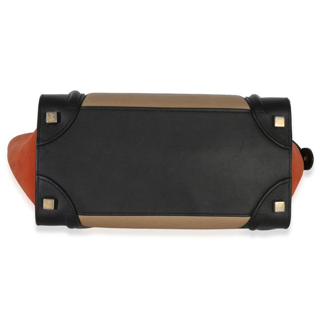 2010s Beige Multicolor Drummed Calfskin Nubuck Nano Luggage Tote For Sale - Image 5 of 8