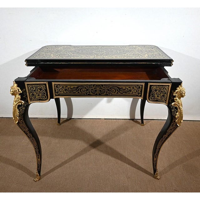 Napoleon III Console Table in Blackened Pear Tree, Mid-19th Century For Sale - Image 18 of 18