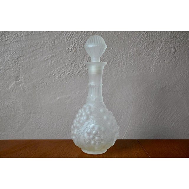 Glass Italian Bottle in Sandblasted Glass from Empoli, 1960s For Sale - Image 7 of 7