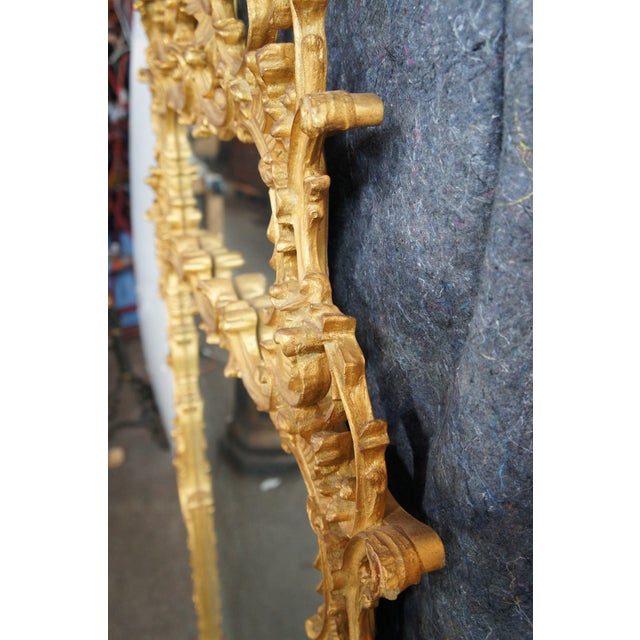 Vintage English Grand Phoenix Chippendale Style Mirror Gold Baroque Rococo For Sale - Image 11 of 12