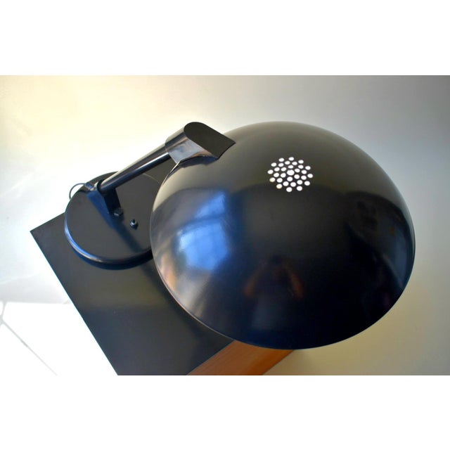 Vintage Postmodern Art Specialty Co. Oversized Black Cantilever Saucer Desk Lamp For Sale - Image 4 of 13
