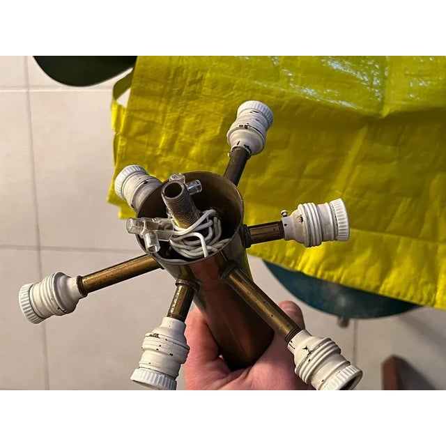 Brass Chandelier Model 1748 Max Ingrand for Fontana Arte, 1950s For Sale - Image 6 of 12