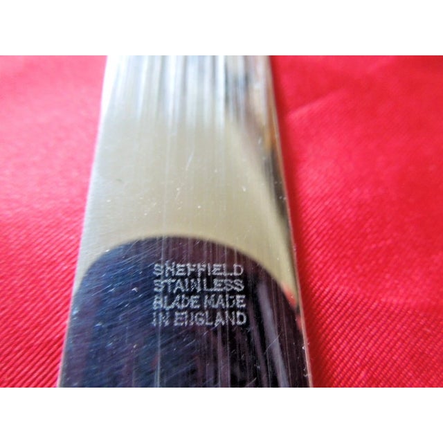 1907 Whiting 'Adam' Sterling Silver Luncheon Knives Blunt Plated Blades, Monos- Set of 8 For Sale - Image 4 of 5