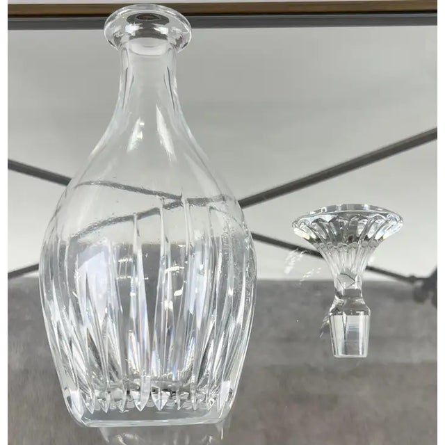 White Rare Baccarat Crystal France Massena Liquor & Whiskey Decanter With Stopper For Sale - Image 8 of 10