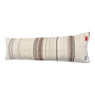 Turkish Hemp Pillow Cushion Natural Beige Brown Cushion Cover 14x45 For Sale
