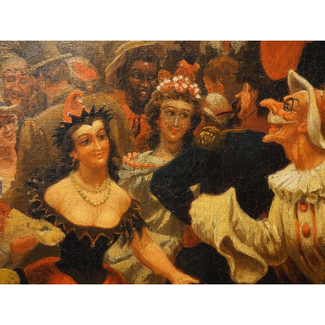 The Masquerade Ball, a 19th Century Oil on Canvas Painting in Giltwood Frame For Sale - Image 13 of 18