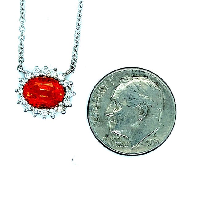 Natural Sapphire Diamond Halo Pendant with Chain 14k Gold Certified For Sale In New York - Image 6 of 7