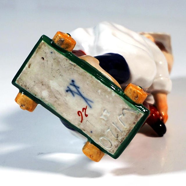 Art Nouveau Hentschelkind Boy Riding on Wooden Horse Figurine, 1906 For Sale - Image 6 of 7