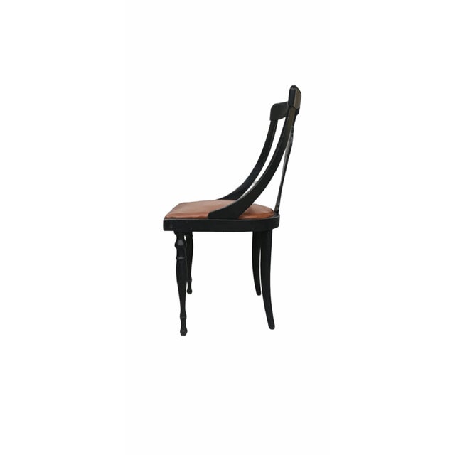 Mid-Century Modern Chairs in Wood and Imitation Leather, Set of 5 For Sale - Image 3 of 8