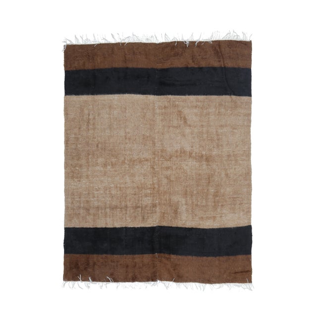 Vintage Turkish Hand-Knotted Wool Cotton Brown Kilim Area Rug For Sale - Image 11 of 11