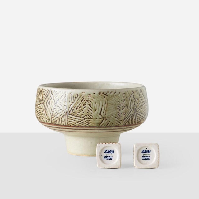 Mid-Century Modern Eva Staehr Nielsen Bowl & Candlesticks - 3 Pieces For Sale - Image 3 of 6