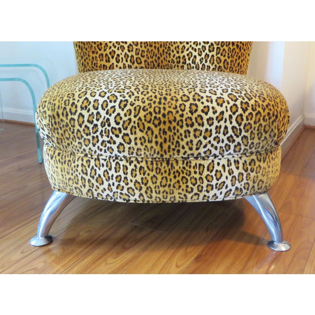 2000s Animal Print Upholstered Designer Accent Lounge Chair by Carter