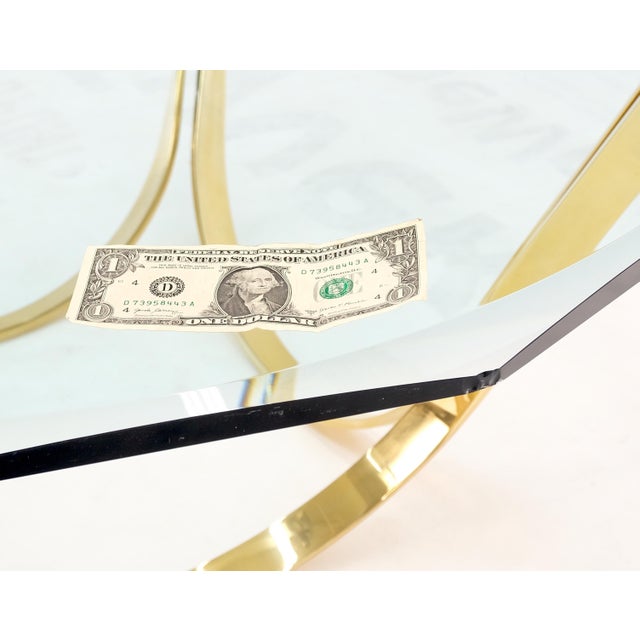 Roger Sprunger for Dunbar Mid-Century Modern Brass Glass Coffee Table Clean! For Sale - Image 10 of 13
