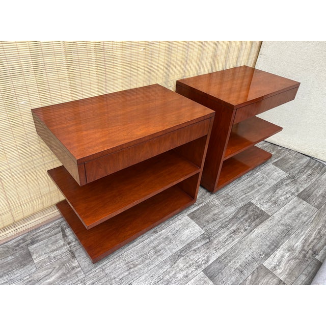 2020s A Pair of Walnut Nightstands by Ralph Lauren Modern Hollywood Home Collection For Sale - Image 5 of 17