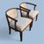 Late 20th Century Pair of Vintage Curved Wood and Upholstered Barrel Armchairs For Sale - Image 5 of 14