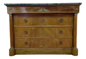 Empire Style Green Marble Chest of Drawers