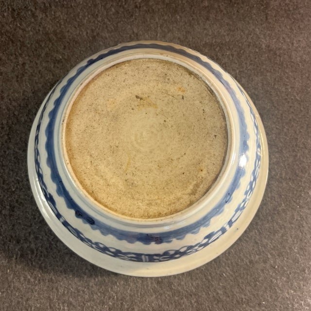 Antique Chinese blue & white censer/incense burner with a mix of different style border designs in underglaze blue. Circa...