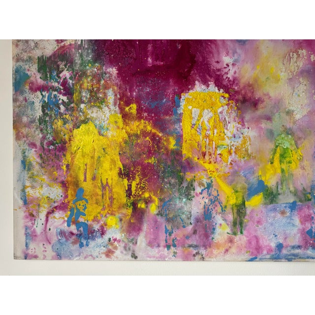Vintage Helen Stein Expressionist Abstract Acrylic on Canvas Painting, Signed/ Sold For Sale In Miami - Image 6 of 12
