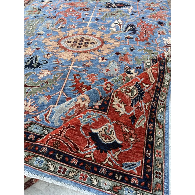 Blue Persian Bidjar Design Hand-Knotted Wool Rug, 09'01 X 11'10 For Sale - Image 9 of 10