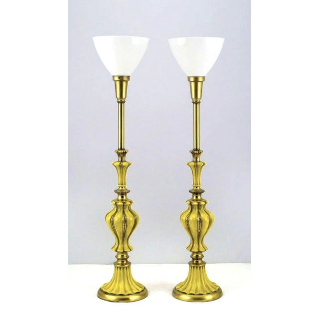 An elegant and beautifully lacquered pair of table lamps from one of the foremost lighting design firms, Rembrandt. The...