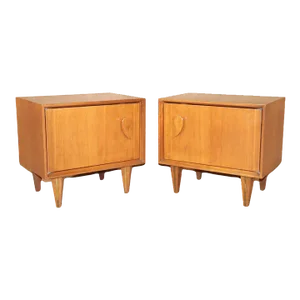 Rare Nightstands W/ Inlay Legs