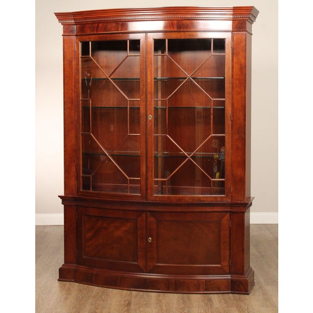 Baker Historic Charleston Collection Large Mahogany Bow Front China Cabinet For Sale In Philadelphia - Image 6 of 18