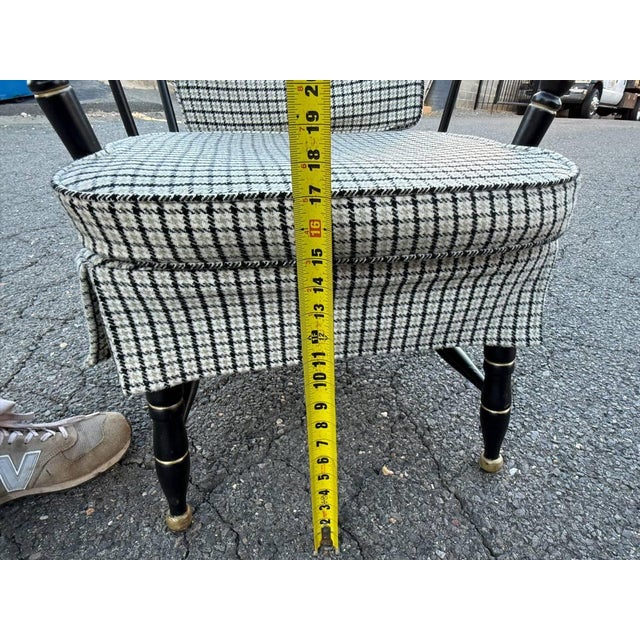 Black Pair of Vintage Black Painted Barrel Back Tub Chairs For Sale - Image 8 of 18