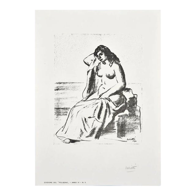 Model - Original Lithograph by Alberto Salietti - 1930 1930 For Sale