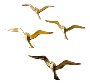 Large Vintage Wall Hanger in Brass, 1950s, Set of 4