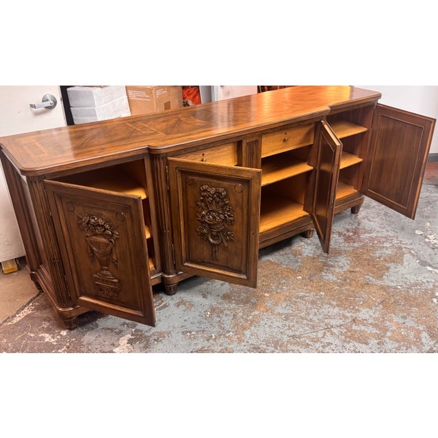 Maison Gouffé Paris Louis XVI Style Four-Door Carved Enfilade Buffet, Antique For Sale - Image 4 of 12