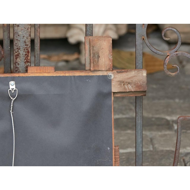 French Petite Turn of the Century French Brown Tramp Art Mirror with Protruding Corners For Sale - Image 3 of 12