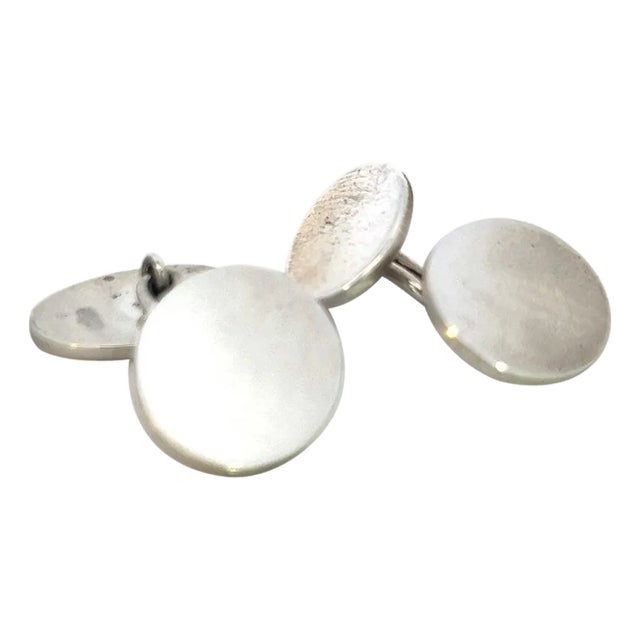 1990s Pair of Tiffany & Co Estate Cufflinks Sterling Silver For Sale