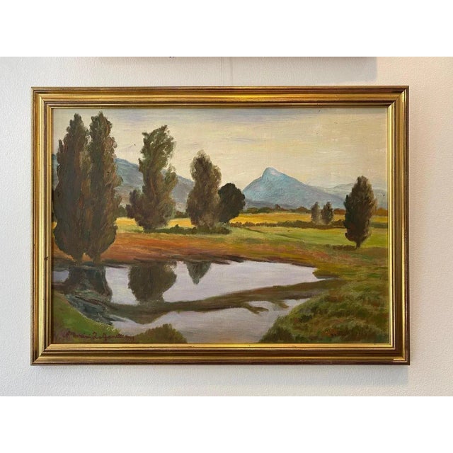 1990s Morini Zolfanelli, Near Jussy, Switzerland, Oil on Wood, 1993 For Sale - Image 5 of 10