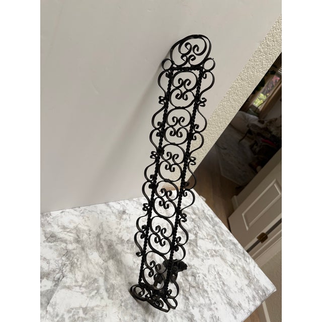 Metal Mid-Century Vintage Gothic Iron Wall Sconces Candle Holder For Sale - Image 7 of 7