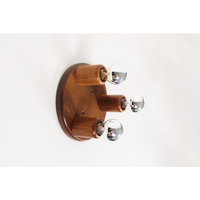 Wood Vintage Japandi Style Ceiling Light, 1970s For Sale - Image 7 of 9