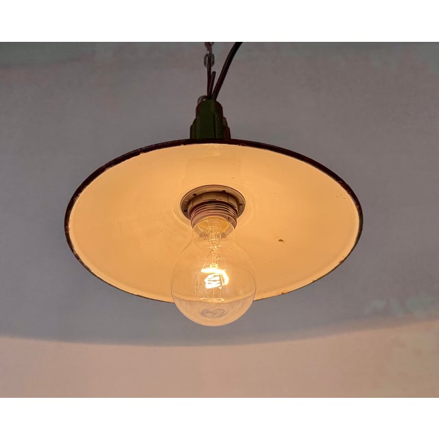 Blue Industrial Blue Enamel Military Pendant Lamp with Cast Aluminium Top, 1960s For Sale - Image 8 of 17