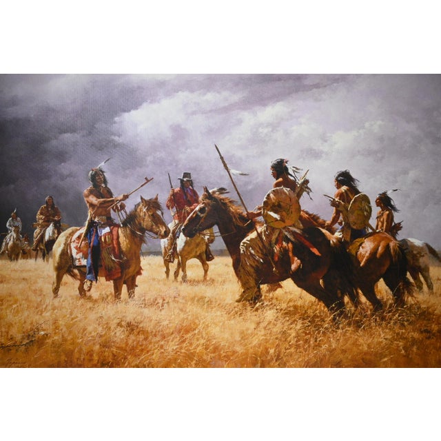 Howard Terpning – “Coffee Coolers Meet the Hostiles” (2014) Offered here is a Greenwich Workshop® MasterWork™ Fine Art...