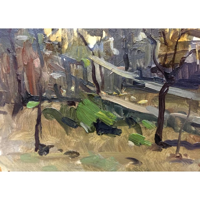 *** ABOUT THIS PAINTING *** * TITLE: "Village by the river" * SIZE: 35x50 cm/'13.77x19.68 inches' * MEDIUM: oil, cardboard...