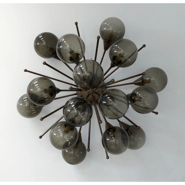 Not Yet Made - Made To Order 21st Century Mezzo Bronze Smoky Murano Flush Mount by Fabio LTD For Sale - Image 5 of 9